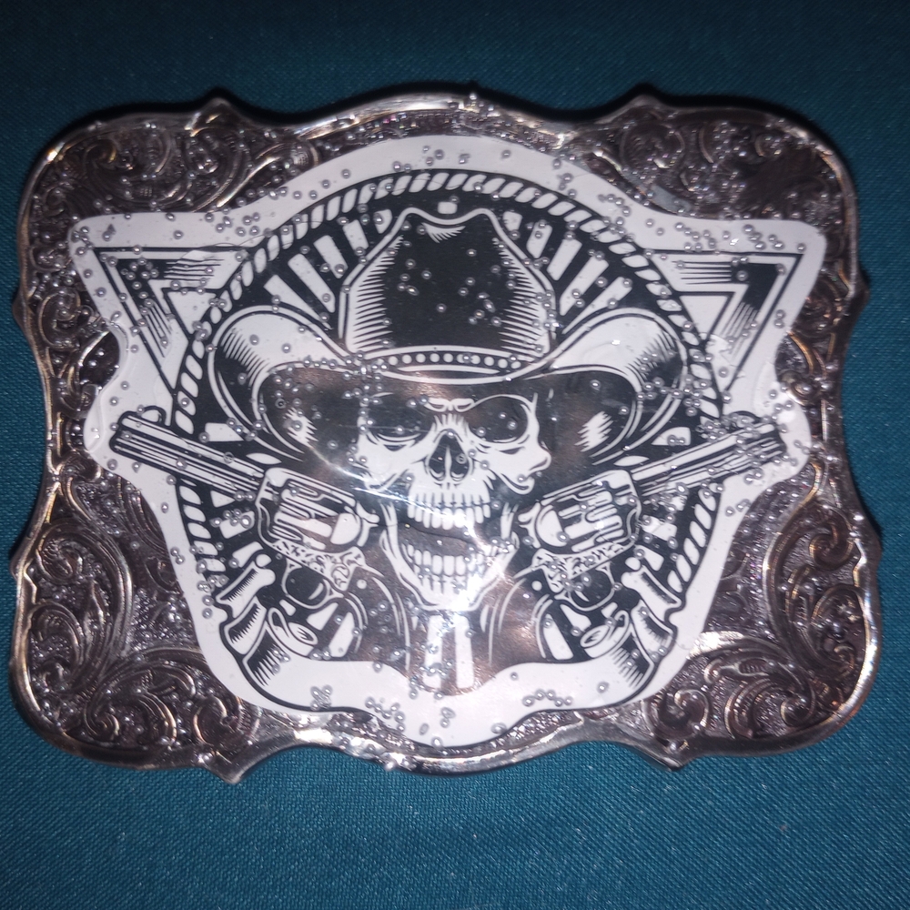 UNISEX Skull Cowboy Western Belt Buckle